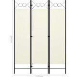 Sobna pregrada s 3 panela krem-bijela 120 x 180 cm | shoptok.hr