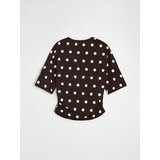 Sinsay Pamučna bluza s rukavima 3/4 i naborima sa strane | shoptok.hr