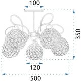 Toolight Kristalna svjetiljka visilica s metalnim listovima APP636-5C | shoptok.hr