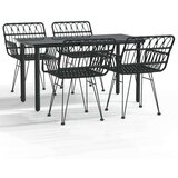  5-dijelni vrtni blagovaonski set od poliratana crni | shoptok.hr