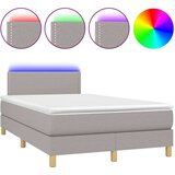  Box spring postelja z vzmetnico LED sv. siva 120x200 cm blago, (20727181) | Shoptok.si