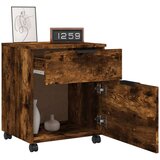  Pisarniška omarica na kolesih dimljeni hrast 45x38x54 cm, (20716082) | Shoptok.si
