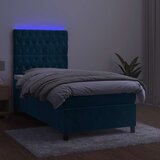  box spring s madracem LED tamnoplavi 100x200 cm baršun | shoptok.hr