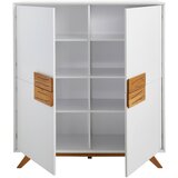 XORA visoka komoda, bela, barve hrasta | Shoptok.si