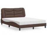 The Living Store Postelja z vzmetnico rjava 120x200 cm umetno usnje - Postelja, (21610501) | Shoptok.si