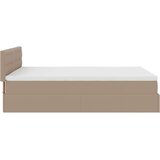 vidaXL otoman krevet s madracima i LED 140x200cm umjetna koža - Boja cappuccina 140 x 200 cm | shoptok.hr