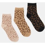 Sinsay Pamučne čarape s leopard uzorkom 3 pack | shoptok.hr