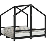  Okvir za dječji krevet crni 2 x (80 x 160) cm masivna borovina | shoptok.hr