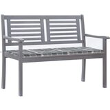 The Living Store Vrtna klop za 2 osebi z blazino 120 cm siv evkaliptusov les - Klop, (21471451) | Shoptok.si