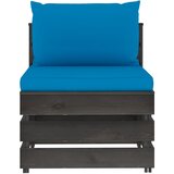  Modularna srednja sofa s jastucima od sivo impregniranog drva Plava | shoptok.hr
