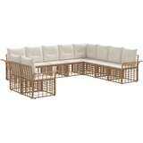  Set vanjskih sofa 10 pcs Prirodna i krema bijela Poliester | shoptok.hr