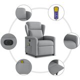  Električni masažni naslonjač od tkanine svjetlosivi | shoptok.hr