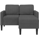 SOFA 2-sjed s ležaljkom u obliku slova L tamnosiva 125 cm lan | shoptok.hr