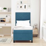  LED Box Spring Krevet Tamno plava 80 x 200 cm Baršun | shoptok.hr