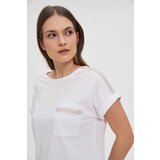 Marisse Cotton T-Shirt Decorated With Beads, White | shoptok.hr