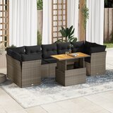 vidaXL 8-dijelni set vrtnih sofa od poliratana s jastucima sivi | shoptok.hr