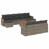  The Living Store Vrtna sedežna garnitura 11-delna z blazinami siv poli ratan - Vrtna Sedežna Garniture, (21462690) | Shoptok.si