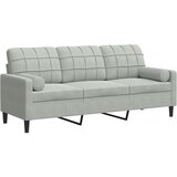 Maison Chic kavč - Sofa - Kanape trosed z okrasnimi blazinami svetlo siv 180 cm žamet, (21727878) | Shoptok.si