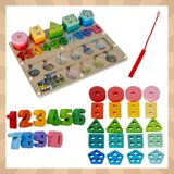 Kruzzel drveni sorter 3 u 1 s magnetskim labirintom, oblicima i brojevima, 30 x 22,5 cm | shoptok.hr