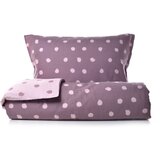 Family posteljina pamuk Home classic 140x200 točke roza-tamno roza | shoptok.hr