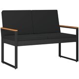  Vanjska klupa s jastukom Crna 107 x 61 x 80 cm poliratan | shoptok.hr