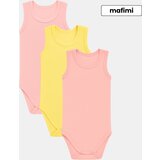 Mafimi Pamučni Bodići Atlet za bebe i decu set od 3 - puder/ žuta/ roze Cene