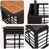  Vrtni set za objed 4 pcs Crna i Siva Poli Ratan i Drvo Akacije | shoptok.hr