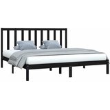 Okvir za krevet od masivne borovine crni 200 x 200 cm | shoptok.hr