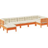  7-dijelni set vrtnih sofa s jastucima voštano smeđi od borovine | shoptok.hr