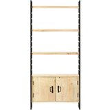 Furnova Knjižna omara 4-nadstropna 80x30x180 cm trden mangov les, (21932679) | Shoptok.si