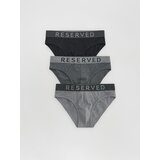 Reserved Komplet od 3 para gaćica s visokim udjelom pamuka - tamnosivo | shoptok.hr
