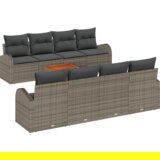  Vrtna garnitura - 9-dijelni set vrtnih sofa s jastučićima sivi poli ratan akacije | shoptok.hr