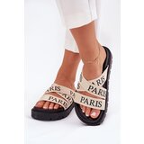 Boto Women's Slippers With Fabric Straps Paris On Platform Beige Celinea | ePonuda.com