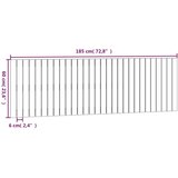  Zidno uzglavlje crni 185x3x60 cm od masivne borovine | shoptok.hr