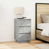 Noćni ormarić s LED svjetlima siva boja betona 38x34x65 cm | shoptok.hr