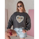 DStreet Bluza damska oversize z sercem SERDUCHOVA grafitowa Cene