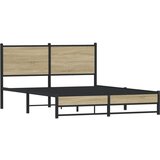 vidaXL Metalni okvir kreveta bez madraca boja hrasta sonome 150x200 cm Cijene