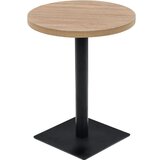 vidaXL Bistro miza mediapan in jeklo okrogla 60x75 cm barva hrasta, (20945923) | Shoptok.si