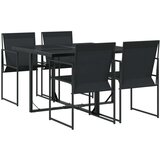vidaXL 5-dijelni vrtni blagovaonski set crni od tekstilena | shoptok.hr