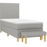Box spring krevet s madracem svjetlosivi 90x190 cm od tkanine | shoptok.hr