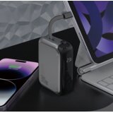 4SMARTS Powerbank 10000 mAh – USB-C 30 W z vgrajenim kablom (siva) | Shoptok.si