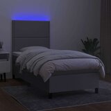  Krevet box spring s madracem LED svjetlosivi 80x200 cm tkanina | shoptok.hr