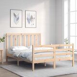 vidaXL Posteljni okvir z vzglavjem 4FT trden les | Shoptok.si