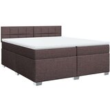 Krevet s oprugama i madracem tamnosmeđi 200x200 cm od tkanine | shoptok.hr
