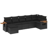  The Living Store Vrtna sedežna garnitura 7-delna z blazinami črn poli ratan - Vrtna Sedežna Garniture, (21443110) | Shoptok.si