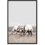  Slika - White Horses (1 Part) Vertical 40x60 U crnom drvenom okviru | shoptok.hr
