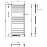  Kupatilski peškirni radijator sa termostatom LARGO 256W 120x50 cm crni levi | Eponuda.com