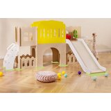  7-v-1 otroški leseni sestav s plezalno lestvijo, košarkarskim košem, tunelom | Shoptok.si