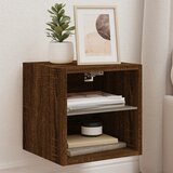 Maison Chic Stenska TV omarica - TV stojalo - Televizijska omarica z LED lučkami rjavi hrast 30x28,5x30 cm, (21700213) | Shoptok.si