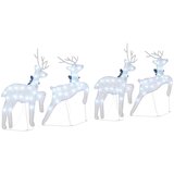  LED Riječni jeleni 4 pcs Srebrno tkanina | shoptok.hr